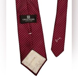 Givenchy Monsieur Neck Tie Mens Red Polka-dot Silk Business Casual